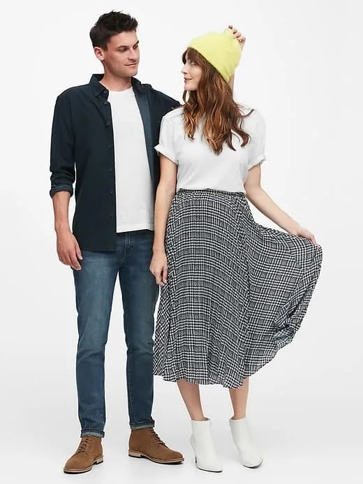 two adults dressed for fall from Banana Republic fall collection