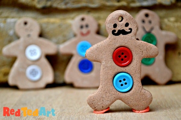 Cinnamon Salt Dough Gingerbread Man Ornaments