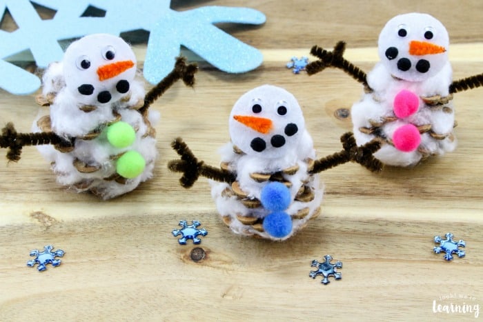 Easy Pinecone Snowman Craft for Kids