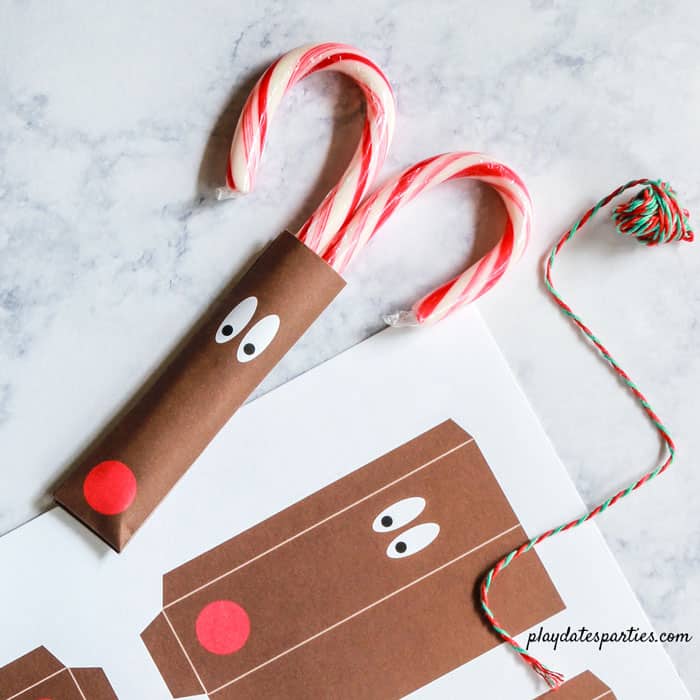 Printable Reindeer Candy Cane Craft