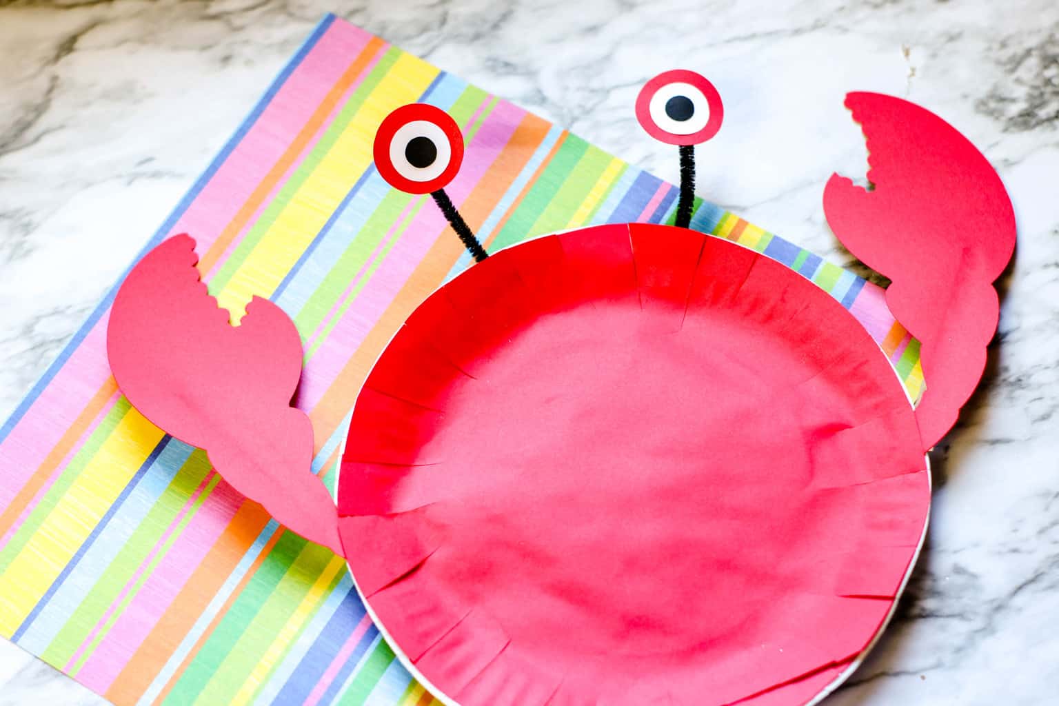 Red Crab Paper Plate Craft For Kids