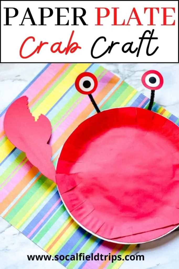 This paper plate crab craft is great for kids, toddlers, and even preschoolers. It’s the perfect addition to a lesson about ocean animals, or a fun way to have some ocean fun when you can’t go to the beach!