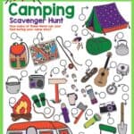 Before you head out camping, grab this free Camping Scavenger Hunt Kids printable! It was designed with all ages in mind. Camping rules for the older kids to read and sound out loud and a picture scavenger hunt of items for kids to have fun doing while going camping with family and friends.
